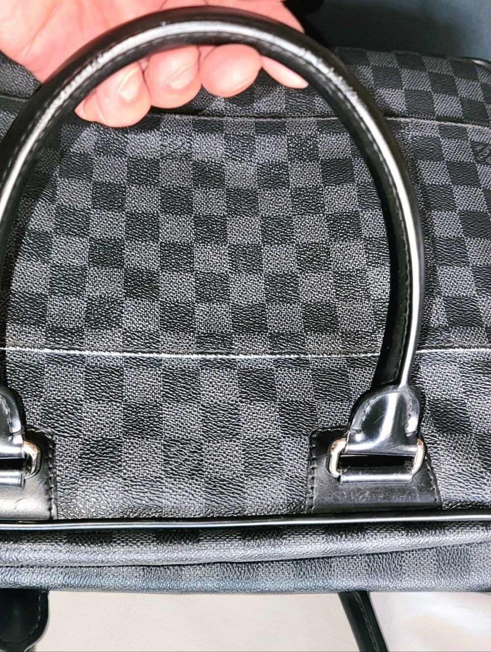 Authentic Louis Vuitton Black Checkered Travel Bag - Picture 9 of 16